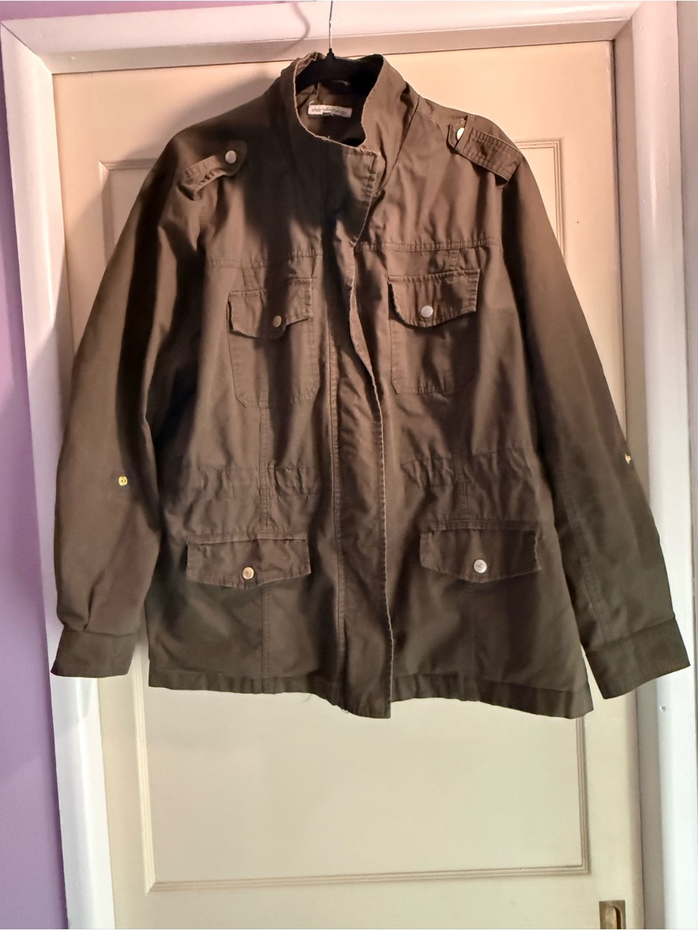 Charlotte Russe Olive Green Military Field Jacket
